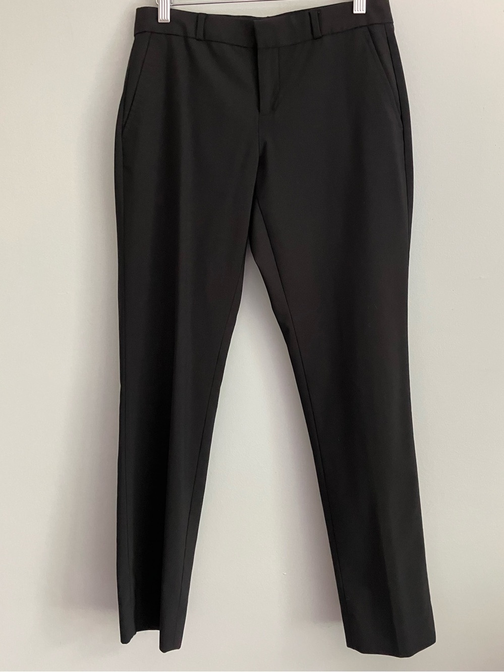 BANANA REPUBLIC Ryan Black Italian Wool Blend Slim Leg Slacks Size S